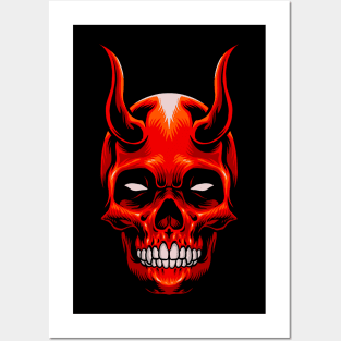 halloween character demon head Posters and Art